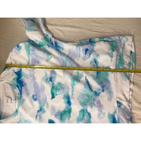 All in Motion Women's XL Tie-Dye French Terry Crewneck Sweatshirt Side Pockets - Picture 6 of 10